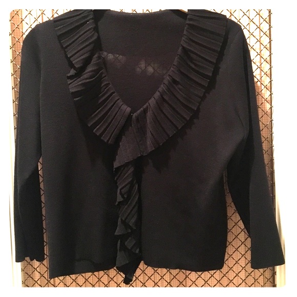 Giorgio Armani Tops - Giorgio Armani pleated detail black sweater